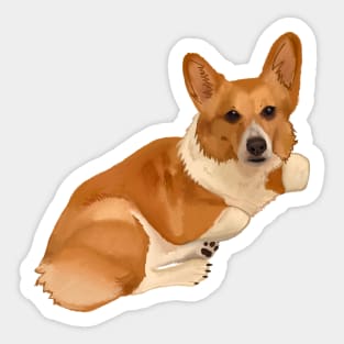 Corgi Dog Relaxing Sticker